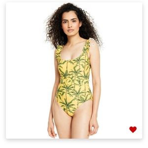 Palm Print Medium Coverage One Piece Swimsuit - Agua Bendita x Target